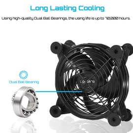 upHere PC Fan, 120mm Silent USB Fan Compatible with Computer/TV Box/AV Cabinet,U1203