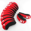 FLTRAD 12pcs/set Iron Club Protector Golf Head Covers 3-9 AW/SW/PW/LW