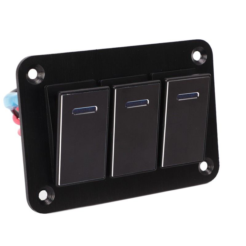 3 Gang Rocker Switch Panel Waterproof Pre Wired Aluminum Alloy