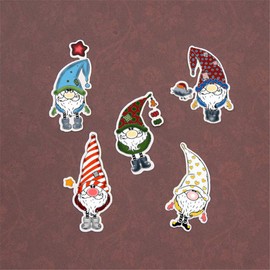 Merry Christmas Happy New Year Gnome Clear Stamps for Christmas Cards Making Decoration and Scrapbooking Rubber Stamps for Craft