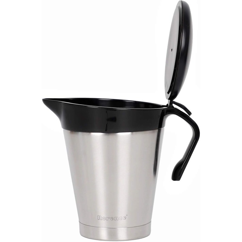 Rorence Stainless Steel Double Insulated Gravy Boat Sauce Jug with