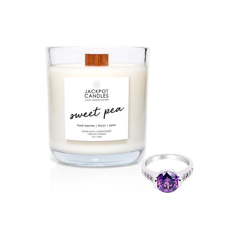 Jackpot Candles Sweet Pea Candle with Ring Inside (Surprise Jewelry