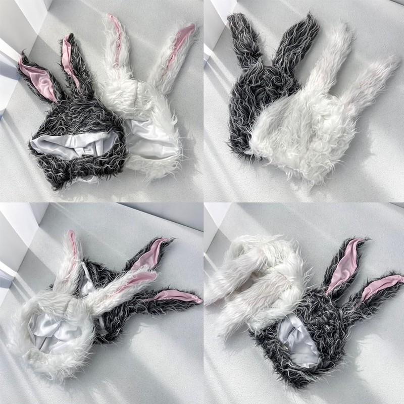 GOODCHI Rabbit Headwear Animal Hat Long Hair Cap Halloween Cosplay