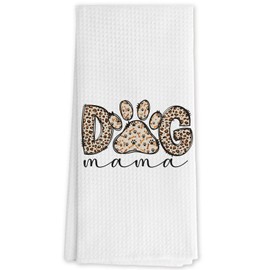 DNEULYR Dog Mama Gifts Kitchen Towels, Dog Mom Gifts for Women Hand Towels for Bathroom Decor, Gift for Dogs Lovers Women Dish Tea Towels for Kitchen Decor, 16x24 Inch
