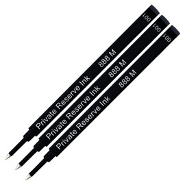 3 Pack - Private Reserve Ink Schmidt 888 Rollerball Refill Black Medium Tip