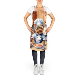 Caroline's Treasures Yorkie Yorkshire Terrier The Chef Apron Cooking Kitchen Server Baking Crafts Gardening for Adult Women Men, Unisex, Large, Multicolor