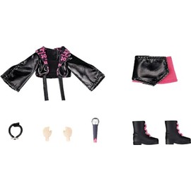 Good Smile Company Nendoroid Doll Idol Outfit Set: Rose Red Fashion Print Skirt, Jacket and Top, Choker, Boots, Microphone, Hands
