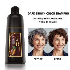 BELEZALIB Instant Dark Brown Hair Color Shampoo for Women & men, Permanent Hair Dye Shampoo for Gray, 100% Grey Coverage, 3 in 1 Herbal Ingredients, 500ml