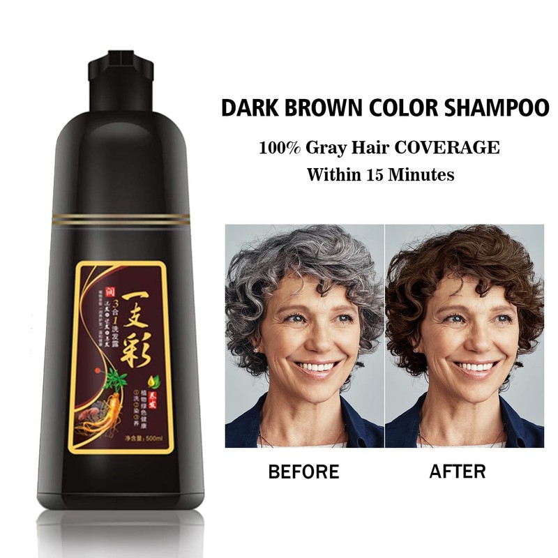 BELEZALIB Instant Dark Brown Hair Color Shampoo for Women &