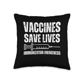 Vintage Vaccines Save Lives - August Immunization Awareness Throw Pillow