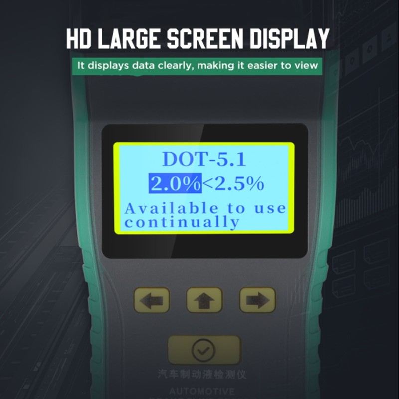 Car Brake Fluid Tester LCD Display Printing Audible Visual Alarm