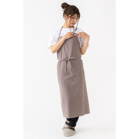 OKselect Linen Apron with 1 Pocket, Neck Type, Hides Buttocks, Unisex, Unisex, Women's, Men's, Lightweight, Stylish, Cafe, Work, Cooking Class, Home Party, Kitchen, Length 39.4 inches (100 cm),