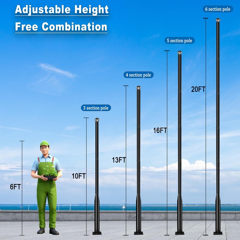 10Ft Tall Street Light Pole - Outdoor Metal Split Heavy