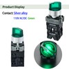 10Amp 22mm 3 Position Rotary Selector Switch with 110V Green