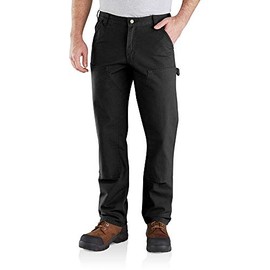 Carhartt Men's Relaxed Straight Rugged Flex Duck Double-Front Dungaree, Black, W30 x L32