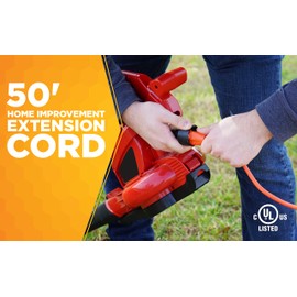 Southwire Extension Cord - Standard SJTW Design for Outdoor Use - Waterproof Vinyl Jacket - Bright Orange for Visibility - Durable Molded Plug - 16/3 Gauge - 50-Foot Outdoor Cord