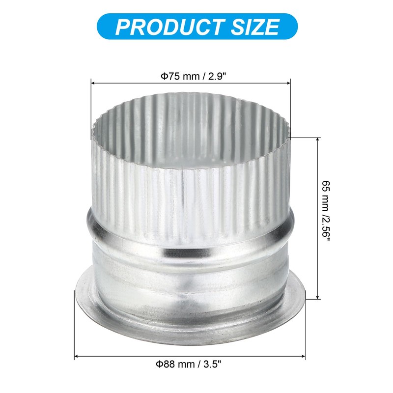 PATIKIL 3 Inch Duct Collar, 1 Pcs Duct Connector Flange