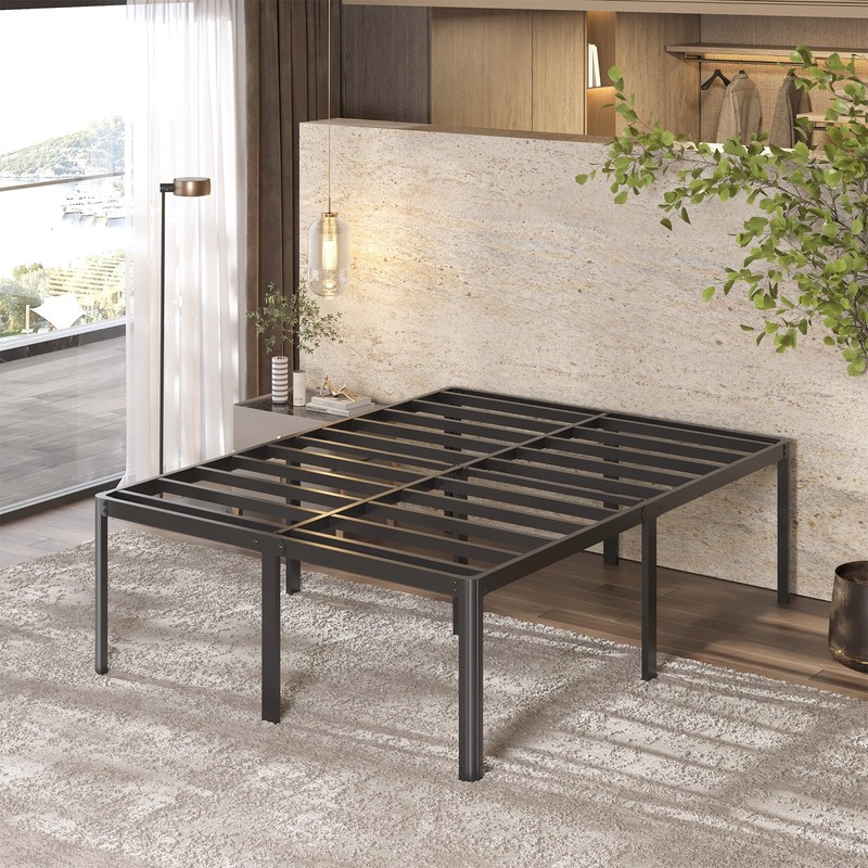 Lutown-Teen 22 Inch High Full Size Bed Frame with Rounded