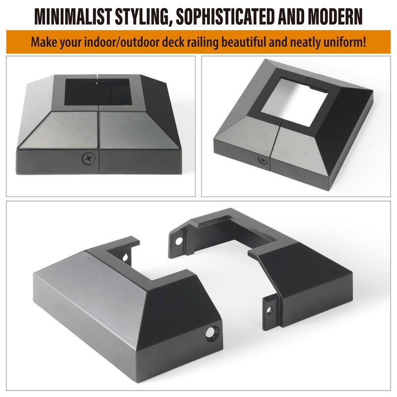 Wocepu 8 pcs 2"x2" Aluminum Deck Post Base Cover, for