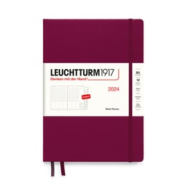 LEUCHTTURM1917 - Week Planner 2024 with extra booklet, Composition (B5) Hardcover, Port Red (Jan 1 - Dec 31, 2024)