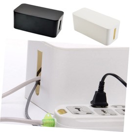 TEHAUX Cord Storage Box Black Plastic Wire Organizer for Power Strips and Cables Efficient Wire Management for Use