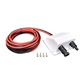 Slocable Weatherproof ABS Double Cable Entry Gland with 10Ft 10AWG Soft Copper Cable,UV Resistance Dual Cable Entry Housing for Solar Project on Rv, Boat,Camper,Van (with 10ft 10awg Cable)