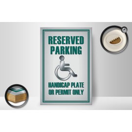 FEMER Wooden Parking Handicap Plate or Decorative Sign 20 x 30 cm