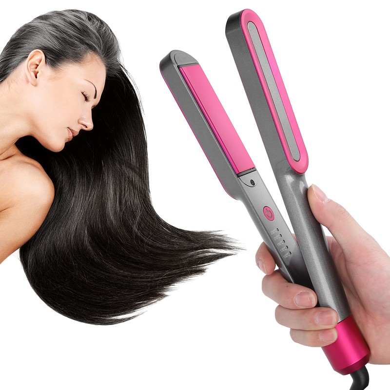 Hair Curler Straightener Dual Use Ceramic Barrel Adjustable Temperature Hairstyling