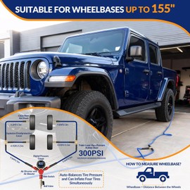 MILADO 4 Way Tire Inflator, 4 Tire Inflation Deflation System, 4 Tire Air Up Down System, Off Road Tire Inflator with Gauge, Air Down Tire Deflators Kit for Trucks Jeeps Fits Up to 155" Wheelbase