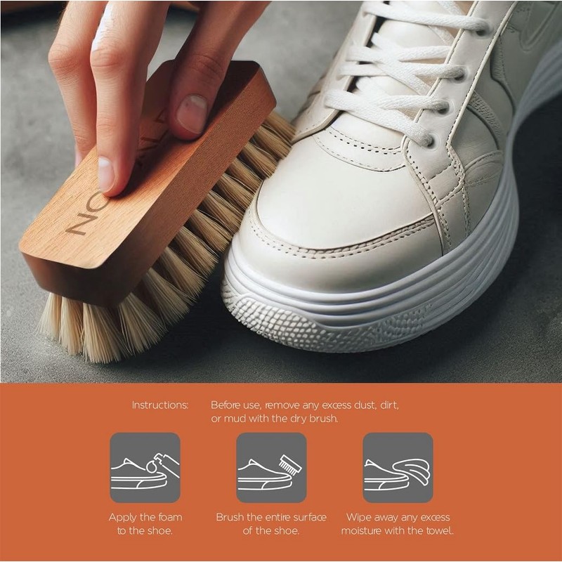 NOVAALBA Novalba Shoe Cleaner Kit, 5 fl oz Foam Solution,