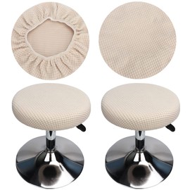 HuaLiSiJi Stool Cover Round 30-40 cm Stool Cover Stretch Stool Round Cover Round Chair Cover Protector Washable Round Swivel Stool Protective Cover (2 Pieces, White)