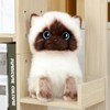 FRANKIEZHOU Lifelike Siamese Cat Stuffed Animal-White 7.87", Stuffed Cat Plush