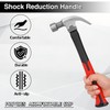 16OZ Claw Hammer with Fiberglass Handle, Drop Forged Claw Hammer,