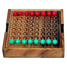 Knobelholz Thai Checker Strategy Game for 2 People Entertainment Games Travel Games Wooden Games