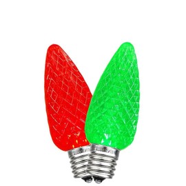 Novelty Lights 25PK C9 LED Faceted Ultra Bright Dimmable Outdoor Christmas Light Replacement Bulbs LED Replacement Bulbs, Led Bulbs, Outdoor Light Bulbs String Light Bulbs (Red/Green)