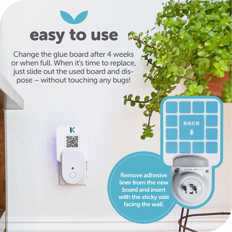 Katchy Plug-in Glue Board Refills (8 Pack) - Indoor Insect