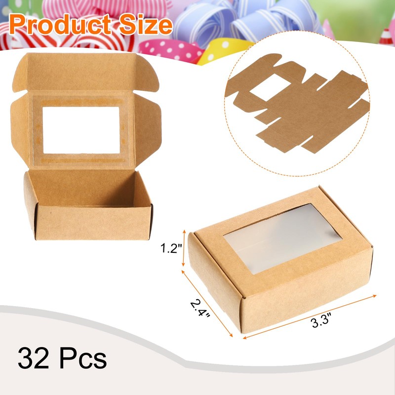 sourcing map 32Pcs Soap Packaging Boxes 2.4x3.3x1.2 Inch Kraft Soap
