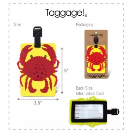 Taggage Luggage Tag CRAB Sea Life Identification Label Suitcase Backpack ID Travel New