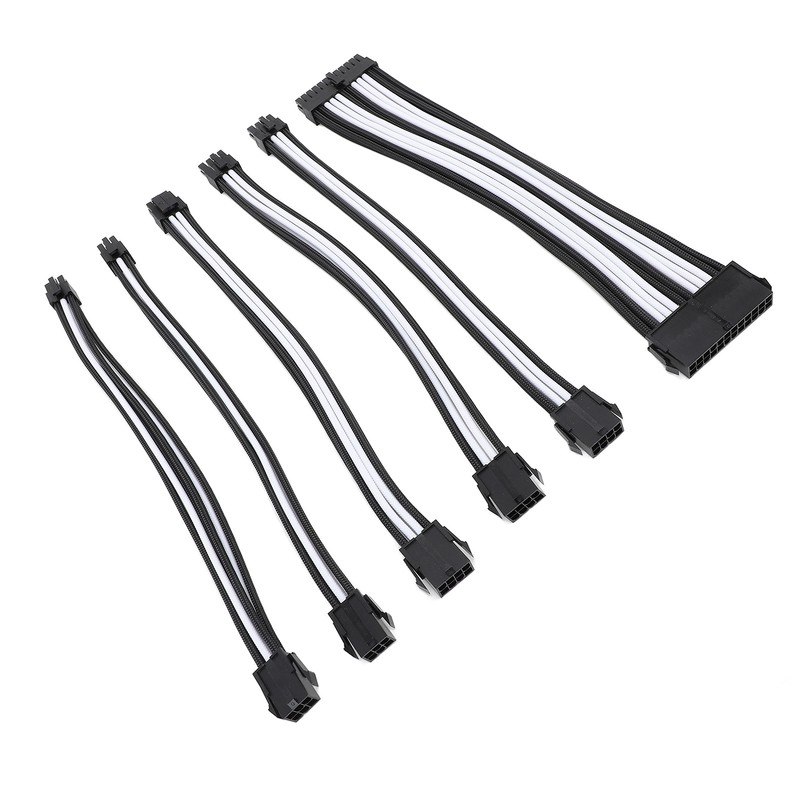 6PCS PC Extension Cable Set 30cm 24 Pin Motherboard Extension