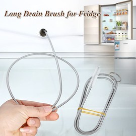 57 Inches Long Drain Brush, Flexible Pipe Cleaning Brush, Fridge Cleaning Tool for Cleaning Feeding Tube, Siphon Hose, Sunroof Drain, Refrigerator Drain, Filters and 2 PCS Tube Brushes (White)