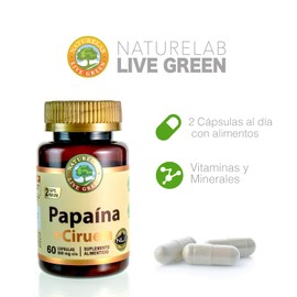 PAPAÍNA CON CIRUELA 60 CAPS, SUPLEMENTO NATURELAB