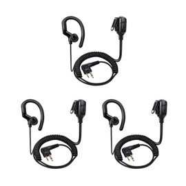 YNIBST 2 Pin G Shape Earpiece with PTT Mic and Retractable Coils for Motorola CLS1410 CLS1110 CLS1413 CP100d CP180 CP200 CP185 RDM2070D Walkie Talkie Two-Way Radio (3 packs)