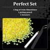 4000pcs 4mm Resin Rhinestones Bulk, Lemon Yellow AB Flatback Round