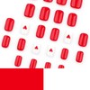 Valentine False Nails Short,White Red Short Square Press on Nails