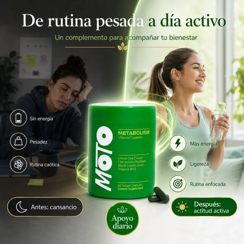 Cápsulas Para Energía Diaria Y Control De Metabolismo
