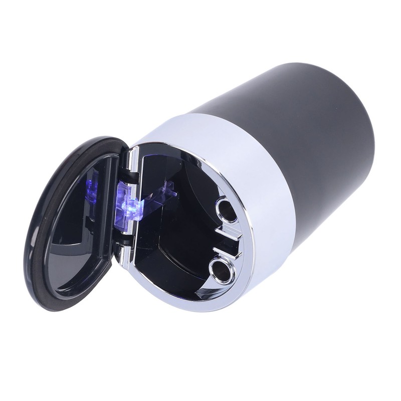 Car Ashtray Smokeless Blue LED Ashtray Cup Holder with Double
