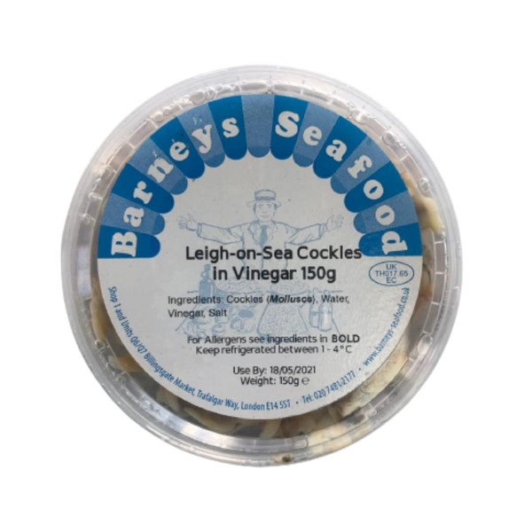 Barneys Seafood Leigh on Sea Cockles in Vinegar 300gr