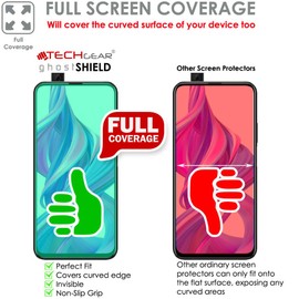 TECHGEAR [Pack of 2] Screen Protectors for Honor 9X [ghostSHIELD Edition] Genuine Reinforced TPU film Screen Protector Guard Covers with FULL Screen Coverage inc Curved Screen Area
