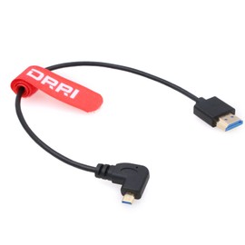DRRI High Speed 8K Left Angle Micro HDMI to HDMI 2.1 Cable for Sony F55 a7S A7S3 A74 BMPCC4k Crane3s Camera to Atomos Ninja V