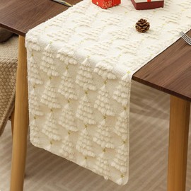 Christmas Table Runner, 13x72in Soft Xmas Winter Table Scarf with 6 Colors for Holiday Kitchen Dining Home Party Decor